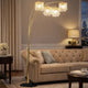 84" Accent Arch Floor Lamp | Hanging 4 Square Crystal Shades | Gold