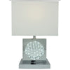Accent Table Lamp | 22" | Chrome Square Crystal Center with Night Light