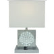 Accent Table Lamp | 22" | Chrome Square Crystal Center with Night Light