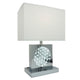 Accent Table Lamp | 22" | Chrome Square Crystal Center with Night Light