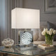 Accent Table Lamp | 22" | Chrome Square Crystal Center with Night Light