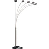 Keny Floor Lamp | 84" | Adjustable 5 Head Caps | Brushed Nickel Finish