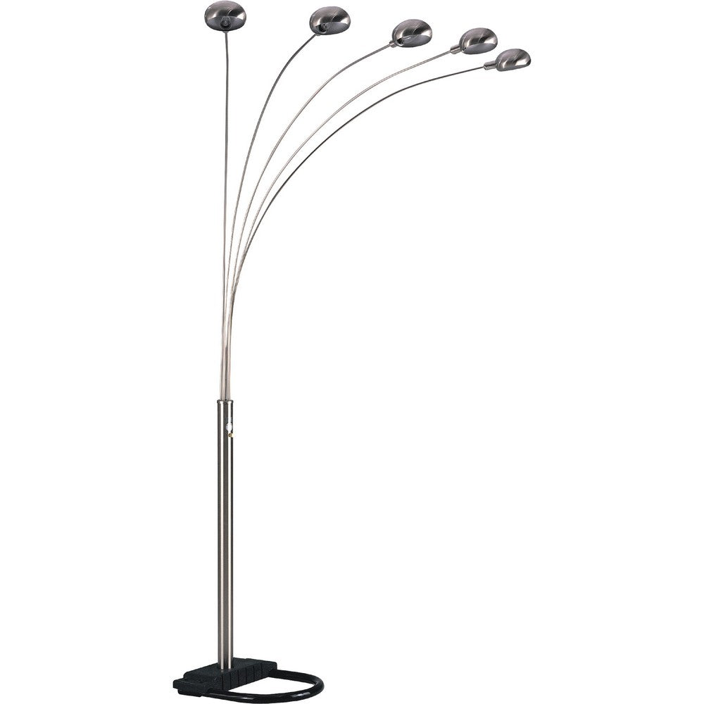 Keny Floor Lamp | 84" | Adjustable 5 Head Caps | Brushed Nickel Finish
