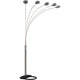 Keny Floor Lamp | 84" | Adjustable 5 Head Caps | Brushed Nickel Finish
