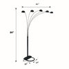 Keny Floor Lamp | 84" | Adjustable 5 Head Caps | Brushed Nickel Finish