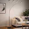 Keny Floor Lamp | 84" | Adjustable 5 Head Caps | Brushed Nickel Finish