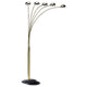 Keny 84" Floor Lamp | 5 Adjustable Cap Style Heads | Gold Metal