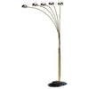 Keny 84" Floor Lamp | 5 Adjustable Cap Style Heads | Gold Metal