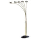 Keny 84" Floor Lamp | 5 Adjustable Cap Style Heads | Gold Metal