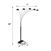 Keny 84" Floor Lamp | 5 Adjustable Cap Style Heads | Gold Metal