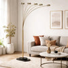 Keny 84" Floor Lamp | 5 Adjustable Cap Style Heads | Gold Metal
