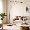 Keny 84" Floor Lamp | 5 Adjustable Cap Style Heads | Gold Metal