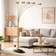 Keny 84" Floor Lamp | 5 Adjustable Cap Style Heads | Gold Metal