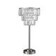 Lesy Accent Table Lamp | 28" | Chrome Crystal Shade | Round Metal Base