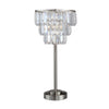 Lesy Accent Table Lamp | 28" | Chrome Crystal Shade | Round Metal Base