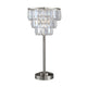 Lesy Accent Table Lamp | 28" | Chrome Crystal Shade | Round Metal Base