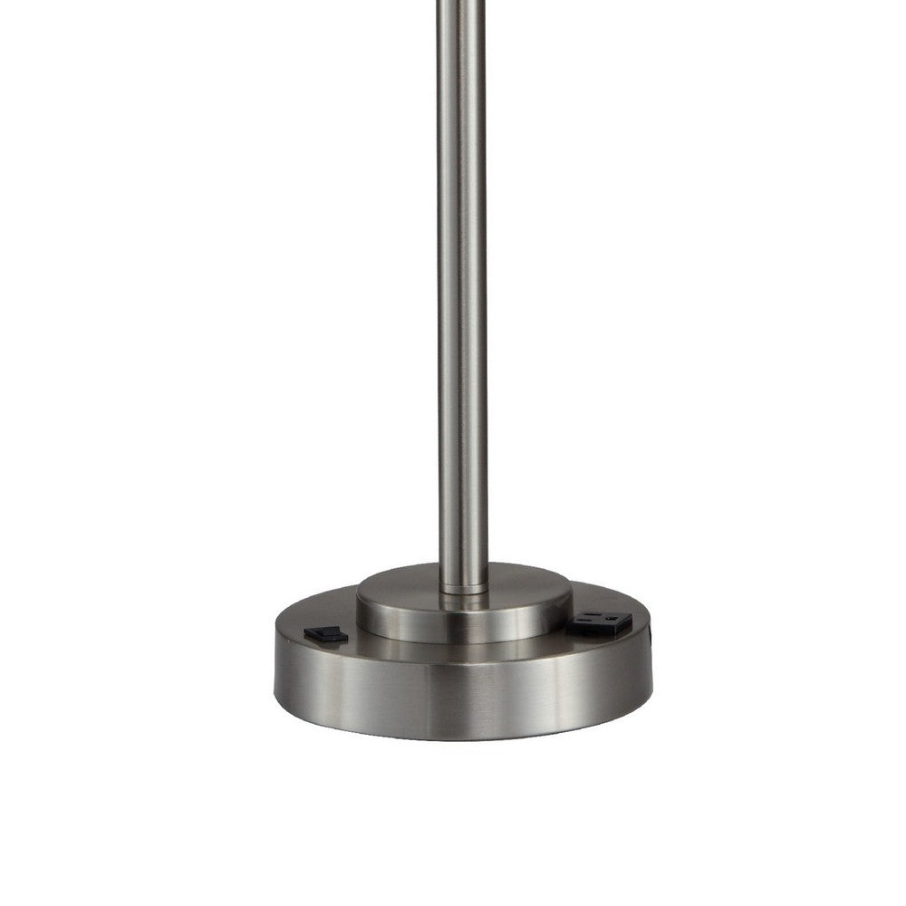 Lesy Accent Table Lamp | 28" | Chrome Crystal Shade | Round Metal Base