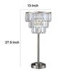 Lesy Accent Table Lamp | 28" | Chrome Crystal Shade | Round Metal Base