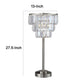Lesy Accent Table Lamp | 28" | Chrome Crystal Shade | Round Metal Base