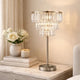 Lesy Accent Table Lamp | 28" | Chrome Crystal Shade | Round Metal Base