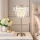 Lesy Accent Table Lamp | 28" | Chrome Crystal Shade | Round Metal Base