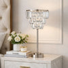 Lesy Accent Table Lamp | 28" | Chrome Crystal Shade | Round Metal Base