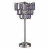 Lesy Accent Table Lamp | 28" | Smoke Gray Crystal Shade | Metal Base