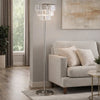 Lesy Floor Lamp | 61" Wide Crystal Shade | Brushed Nickel Metal Base