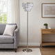 Lesy Floor Lamp | 61" Wide Crystal Shade | Brushed Nickel Metal Base