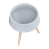 Indoor Outdoor Planter Set of 2 | Gray Terrazzo & Brown Wood Legs