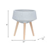 Indoor Outdoor Planter Set of 2 | Gray Terrazzo & Brown Wood Legs