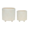 Garden Planter Set of 2 | Glossy White Diamond Patterned Ceramic Body