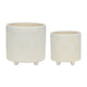 Garden Planter Set of 2 | Glossy White Diamond Patterned Ceramic Body