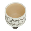 Garden Footed Planter Set of 2 | Black Scribble Pattern | Beige Ceramic