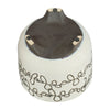 Garden Footed Planter Set of 2 | Black Scribble Pattern | Beige Ceramic