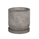 Indoor Planter with Saucer | White Line Pattern | 6" Gray Cement
