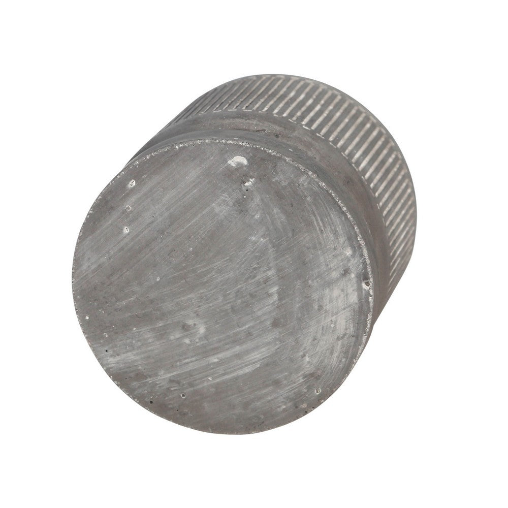 Indoor Planter with Saucer | White Line Pattern | 6" Gray Cement
