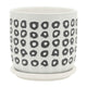 Indoor Planter with Saucer | White Line Pattern | 6" Gray Cement