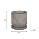 Indoor Planter with Saucer | White Line Pattern | 6" Gray Cement
