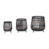 3pc Indoor Basket Planters with Metal Stands | Bohemian Black Bamboo
