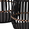 3pc Indoor Basket Planters with Metal Stands | Bohemian Black Bamboo