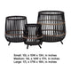 3pc Indoor Basket Planters with Metal Stands | Bohemian Black Bamboo