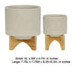 Outdoor Garden Planters Set of 2 | Wood Stands | Speckled Beige | 9"