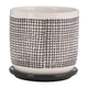 Indoor Mesh Planter with Saucer | 6" White Gray Textured Ceramic