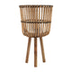 Set of 3 Flower Planters on Tripod Stands | Brown Bamboo Netting Weave