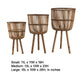 Set of 3 Flower Planters on Tripod Stands | Brown Bamboo Netting Weave