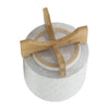Jeny Flower Planter Pot on Wood Stand | White Diamond Ceramic 8"