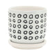 Set of 2 Flower Planters w Saucers | Black & White Aztec Ceramic 5/6"