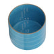Indoor Outdoor Flower Planter | Wood Stand | Sky Blue Striped Ceramic 8"