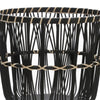 Mesy Set of 3 Planters on Legs | Black Bamboo Weave Design 11/13/15"